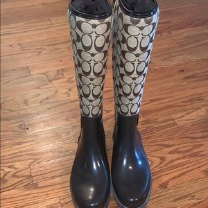 Brown Coach Rain boots!